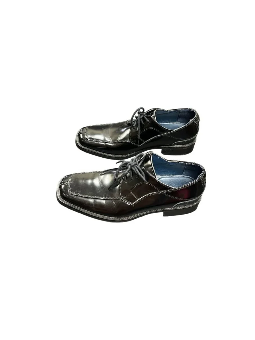 Bacco Bucci mens black leather square toe oxford dress shoes sz 9.5 SKU 10-663